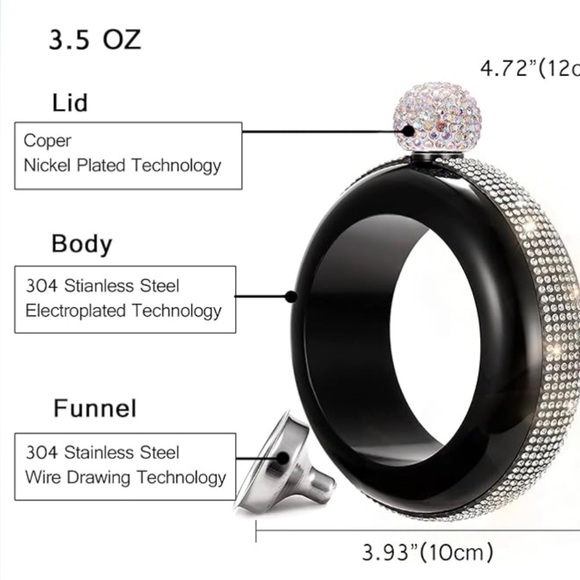 Hillside-Kit Bracelet Bangle Flask With Funnel. - Picture 2 of 9